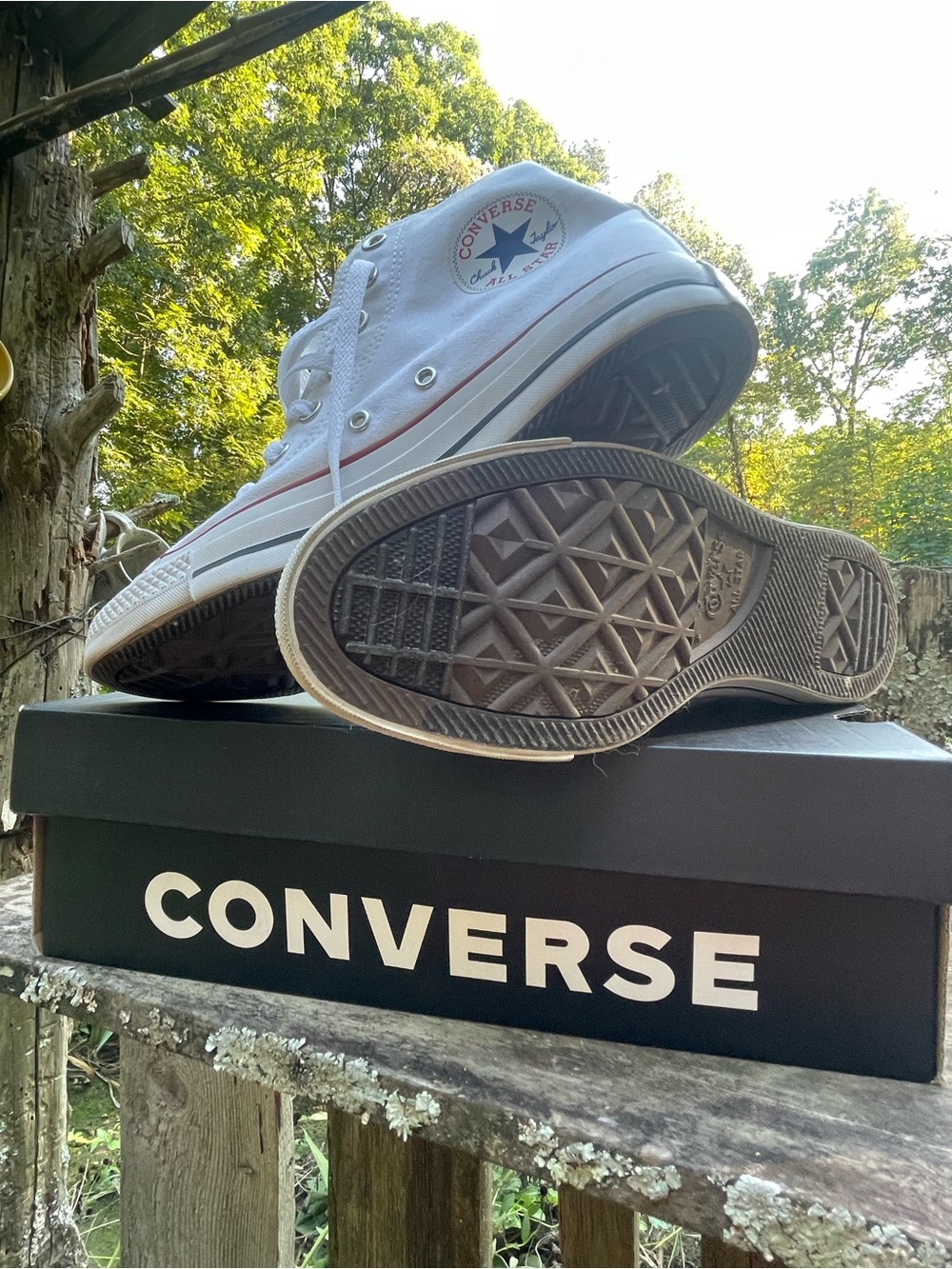 Converse All Star High Top White Unisex M-8 W-10 Optical Sneaker M7650 - Picture 3 of 9